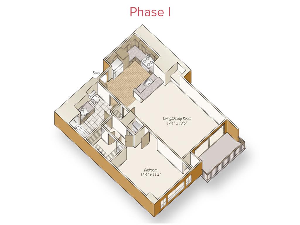 1 bed |  1 bath |  "apartment"